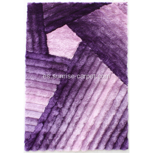 Poliéster con 3D alfombra Shaggy Color púrpura